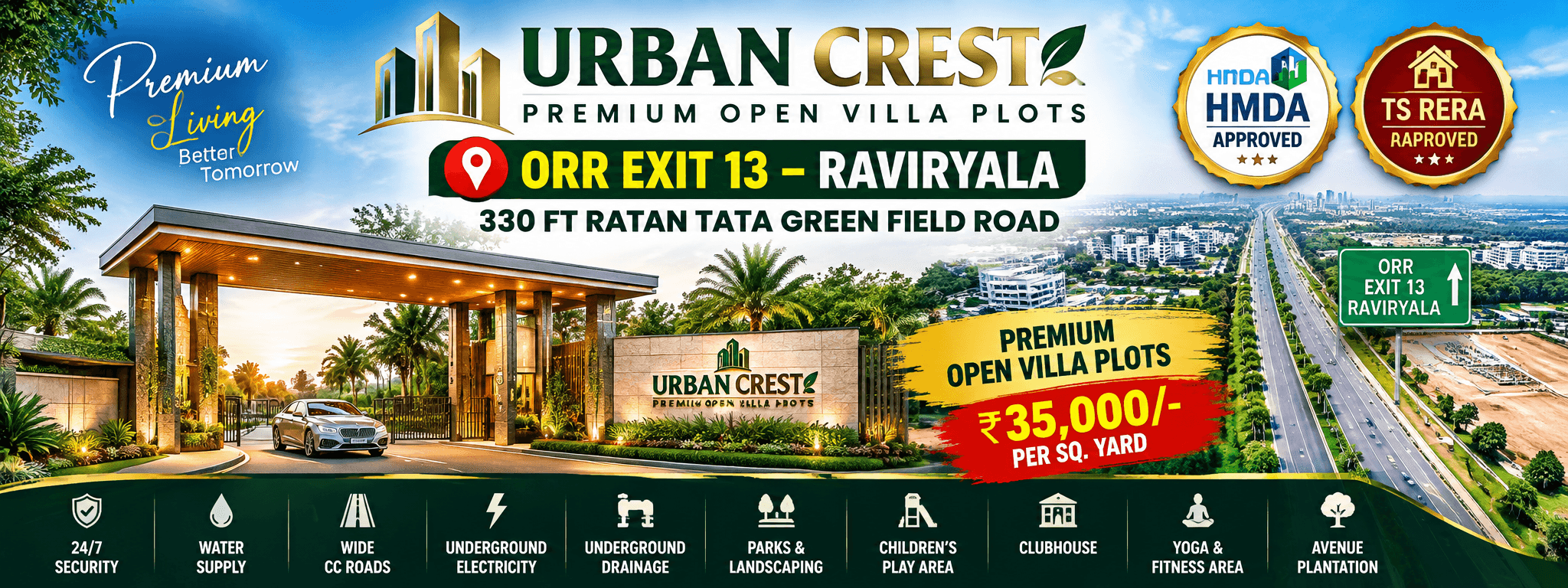 Urban Crest ORR Exit 13 Raviryala